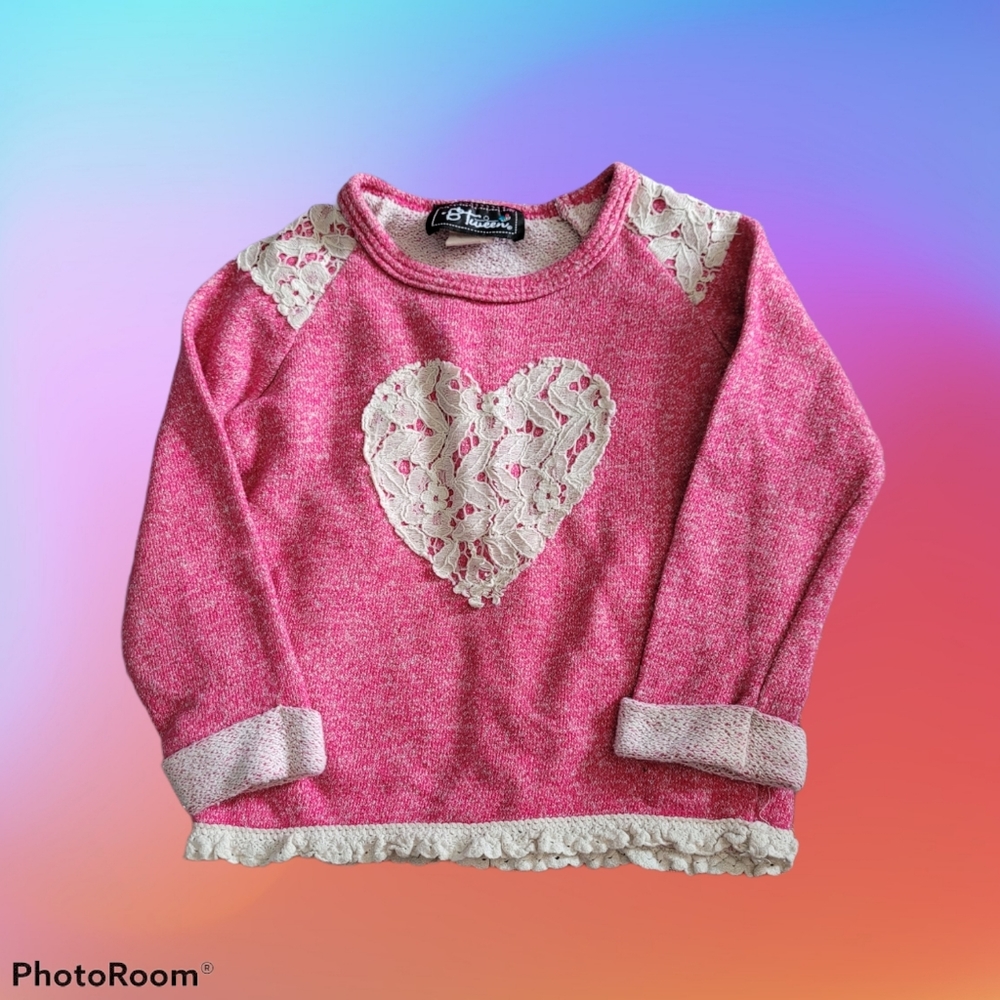 Girl's pink heart sweater